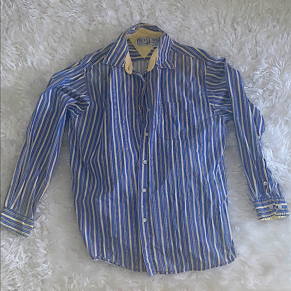 Yellow/Baby blue Button Down